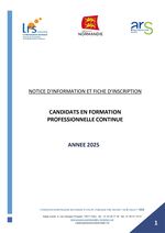 Notice candidats en formation professionnelle continue