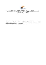 Rapport 2024 d'évènements indésirables