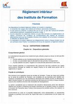 Règlement intérieur des instituts de formation la Musse